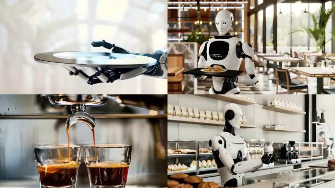 机器人咖啡馆/机器人服务员
