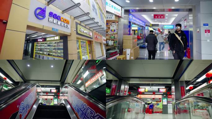 深圳华强北步行街购物繁忙劳动路人电子市场