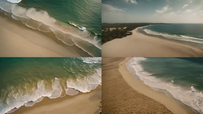 沙滩海滩海岸线4K视频素材