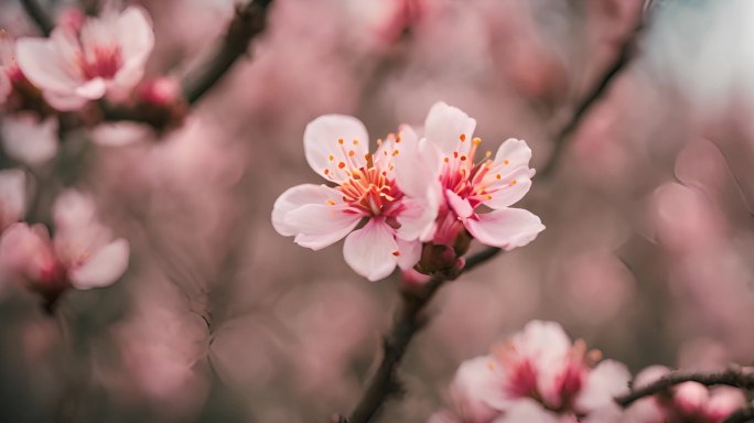 唯美春季桃花素材