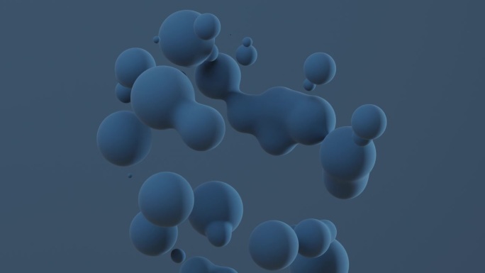 满足元球浮动液滴几何蓝色形状的三维循环。