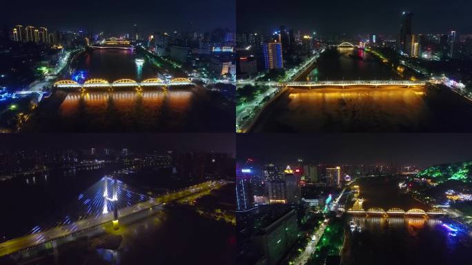 甘肃 兰州 城市 夜景 航拍 4K