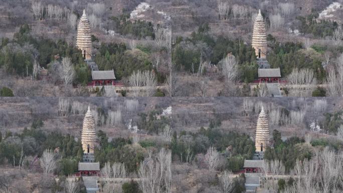 河南登封嵩山嵩岳寺塔航拍