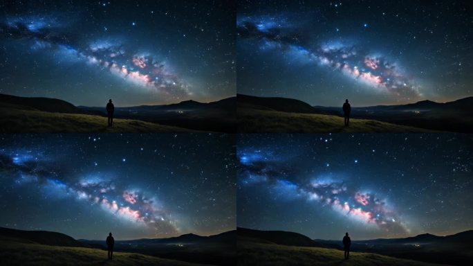 银河天空夜晚夜景氛围宇宙空间舞台背景13