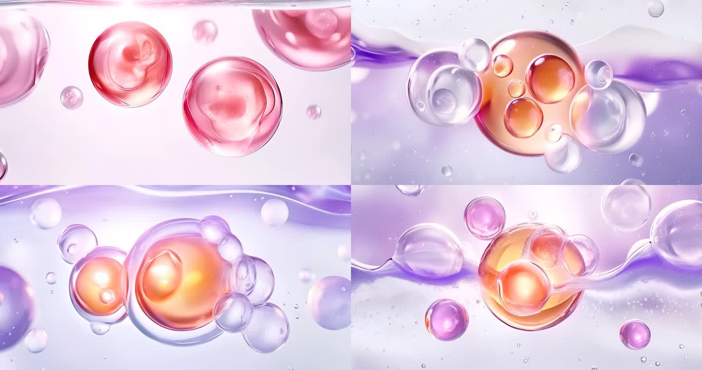 分子精华护肤品精华球细胞分子化妆广告