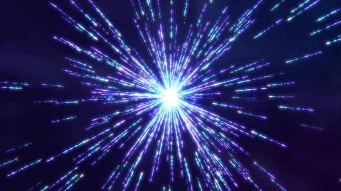 蓝色紫色粒子线条抽象放射