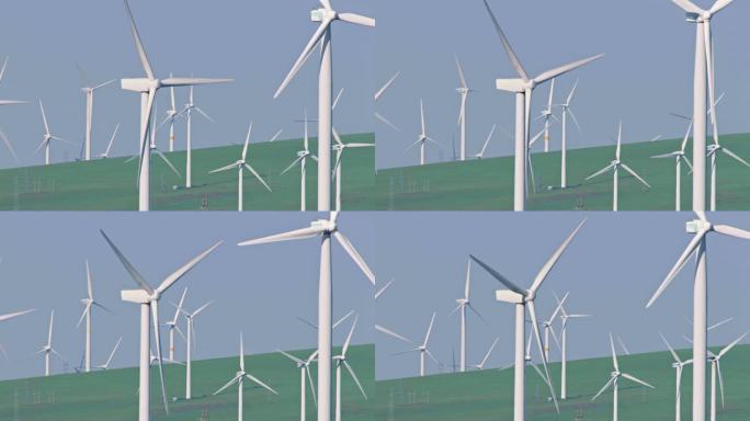 风力发电 草原风车 清洁能源新能源碳中和