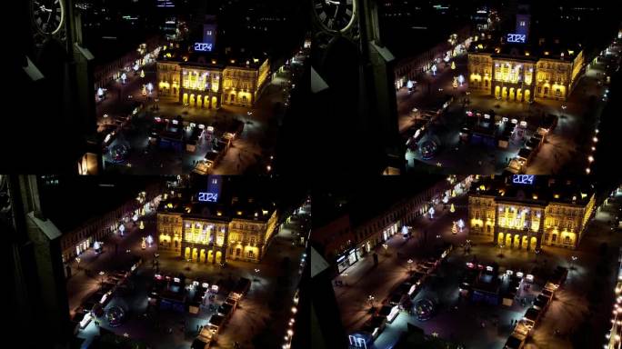 诺维萨德，塞尔维亚——2023年12月19日:美丽的诺维萨德城市广场，迎接新年的夜晚