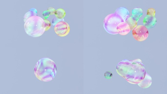 显示液体团变换的元球动画。\