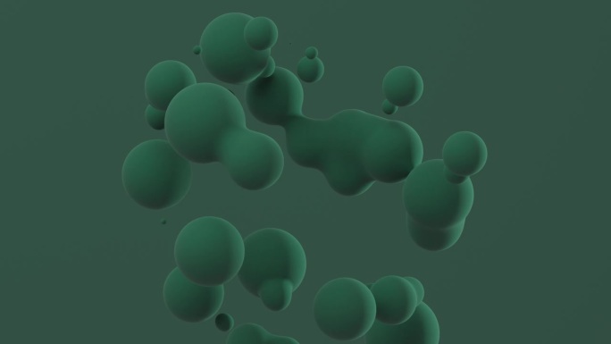 满足元球浮动液滴几何绿色形状的三维循环。