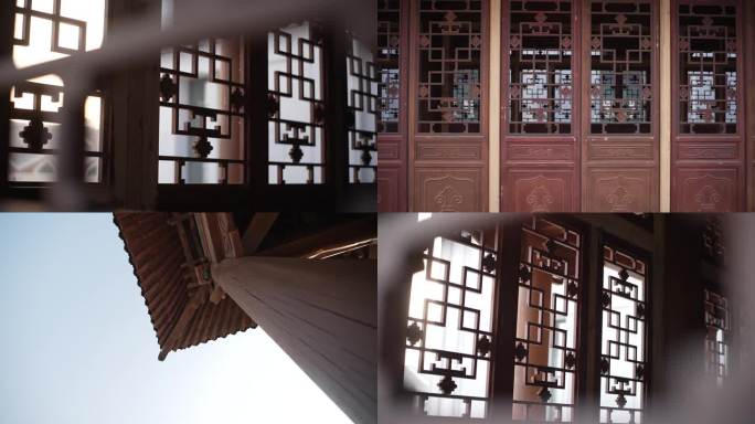 4k木结构仿古工艺建筑木构件榫卯拼接视频