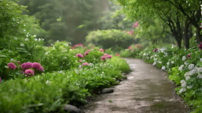 雨中花园小径