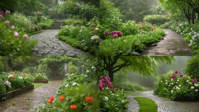 雨中花园小径
