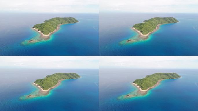从斐济的一架无人机上看到的偏远岛屿