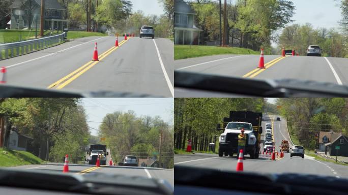 在美国马里兰州的道路建设中跟随一辆试验车