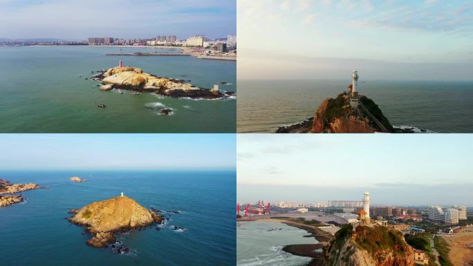 海上灯塔 礁石 海浪 沙滩 海景 海滨