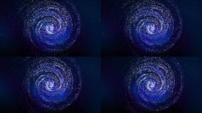 蓝色星云粒子旋转宇宙