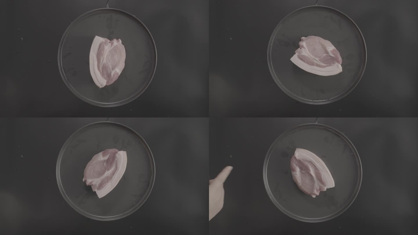 垂直拍摄猪肉五花肉食物美食食材旋转4K
