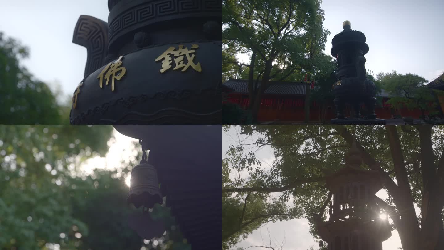 4K_中国寺庙 香炉 风铃