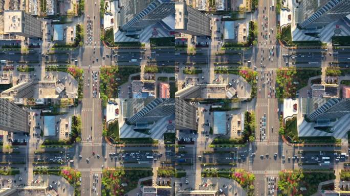 城市人流车流景观道路