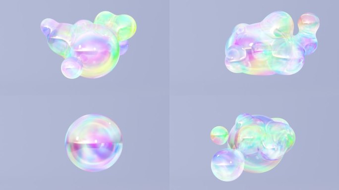 显示液体团变换的元球动画。