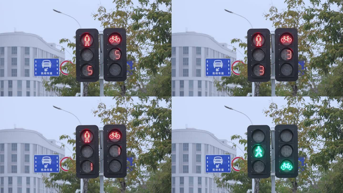 街道红绿灯交通信号灯