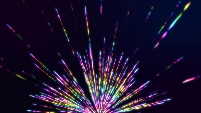 彩色粒子线条抽象彩虹放射