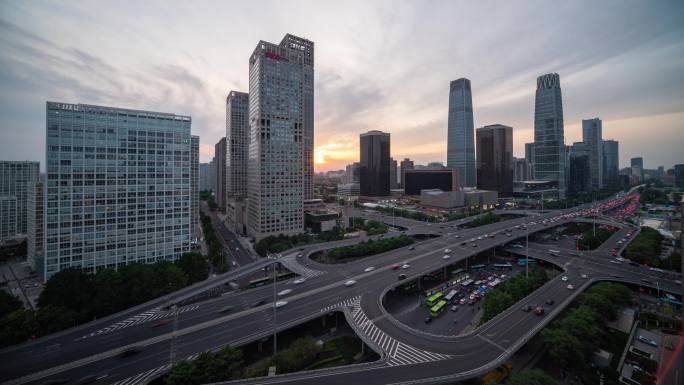 北京城市风景 国贸桥