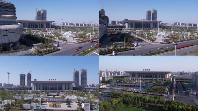 安徽省合肥南站4k原始素材航拍视频