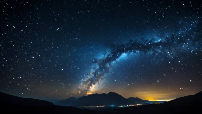 银河天空夜晚夜景氛围宇宙空间舞台背景14