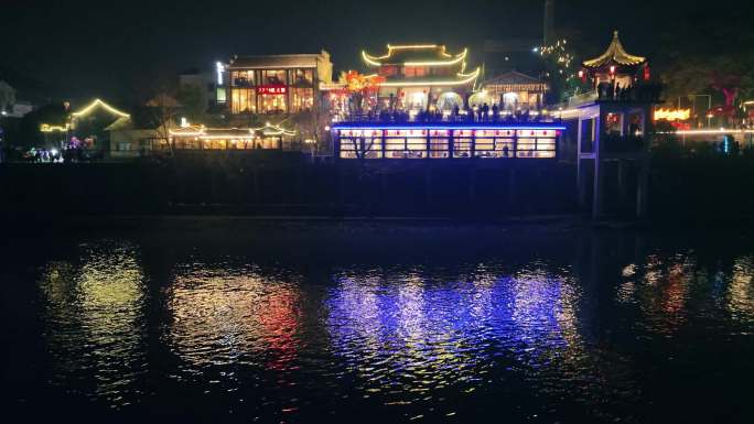 武义婺州里音乐餐厅夜景航拍