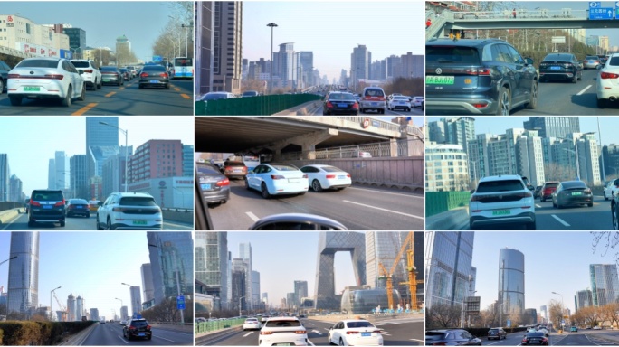 北京三环路堵车路况  城市道路空镜