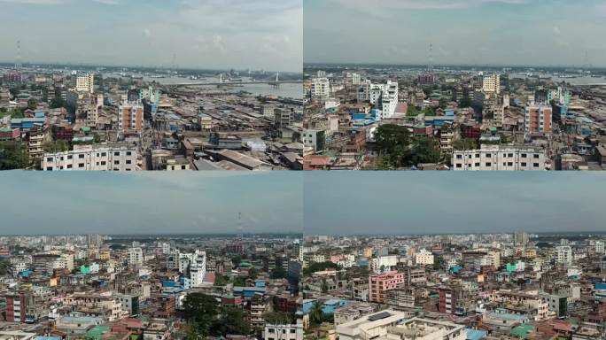 吉大港阳光明媚的美景。孟加拉国吉大港的俯视图