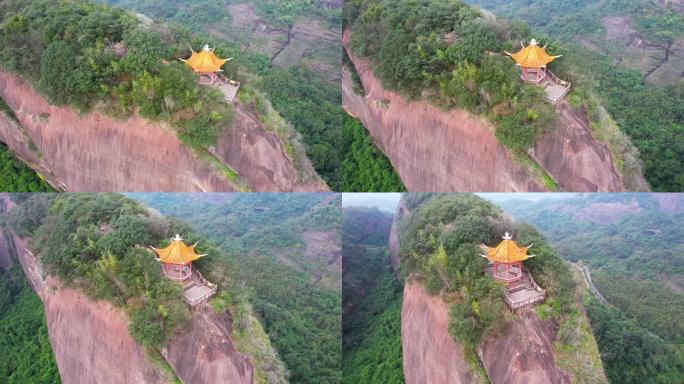 韶关自然风光丹霞山地质奇观丹霞地貌航拍