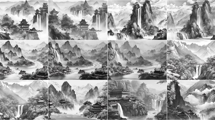 【合集】水墨山水中国风意境山水风景