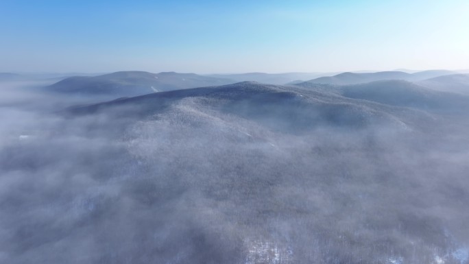 航拍冬季云海雾凇视频素材  (39)