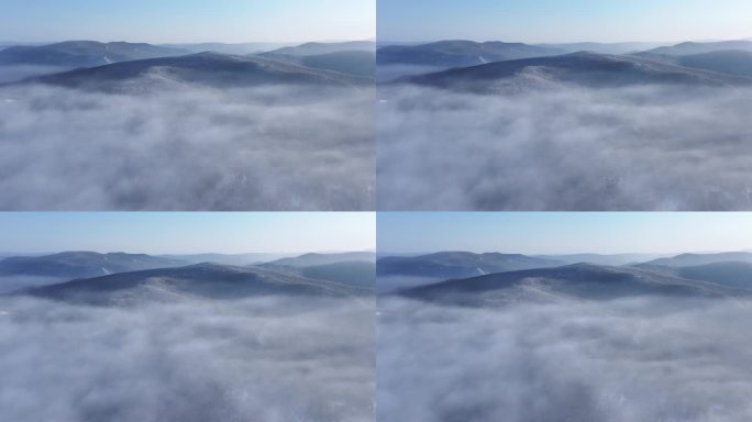 航拍冬季云海雾凇视频素材 (31)