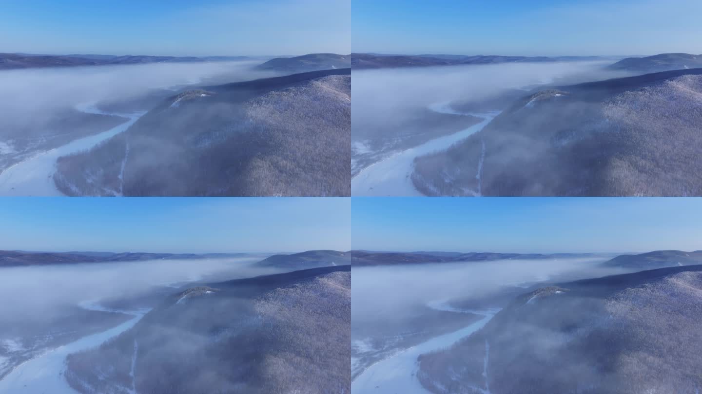 航拍冬季云海雾凇视频素材 (27)