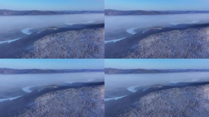 航拍冬季云海雾凇视频素材 (19)
