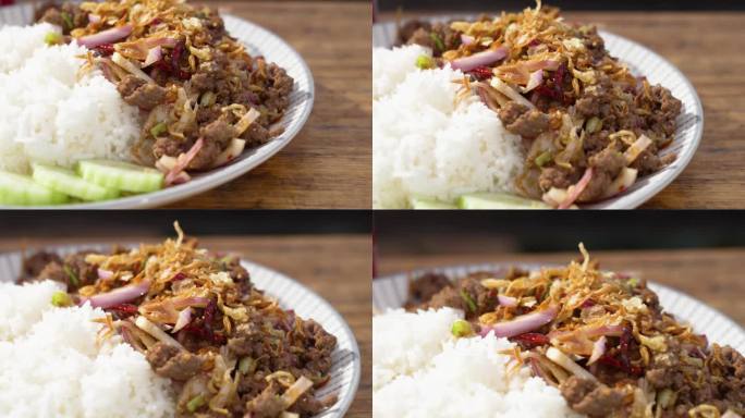 老挝国菜牛肉羊肉配糯米，滑块接近4K