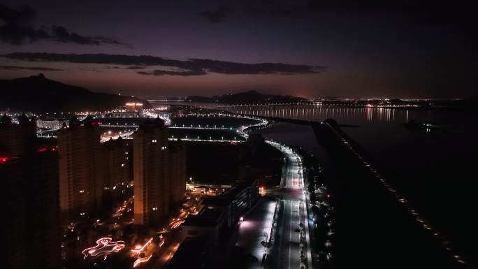 洞头城区夜景航拍