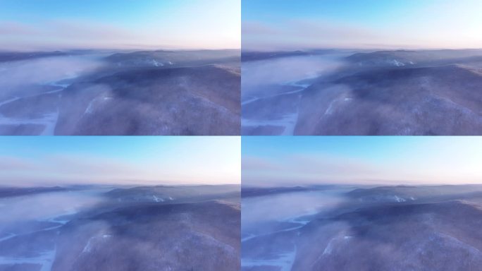 航拍冬季云海雾凇视频素材 (2)