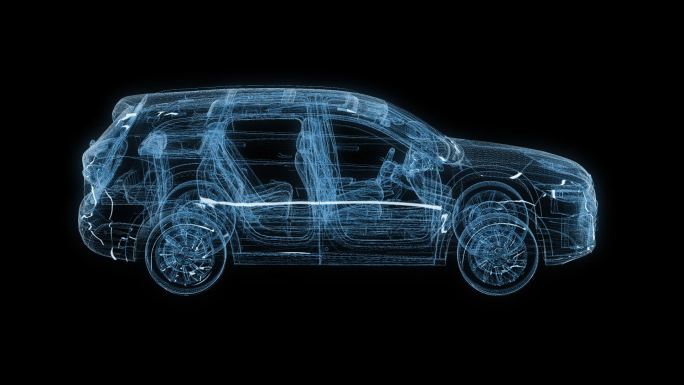 AITO问界M7新能源车透视全息通道素材