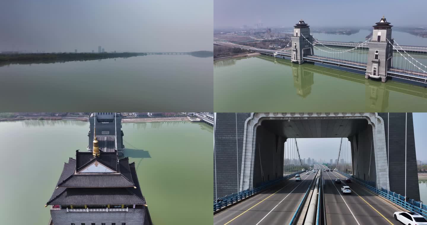 高清万福大桥航拍穿越视频