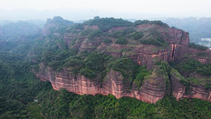 韶关自然风光丹霞山地质奇观丹霞地貌航拍