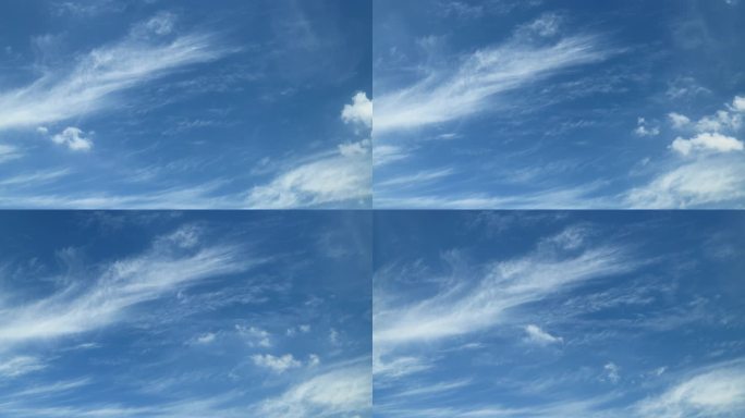 天空中云朵延时摄影光线四射