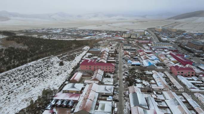 内蒙古乌兰布统冬季航拍