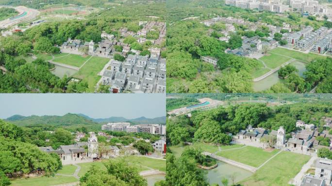 珠海香洲区唐家湾镇会同村航拍大景