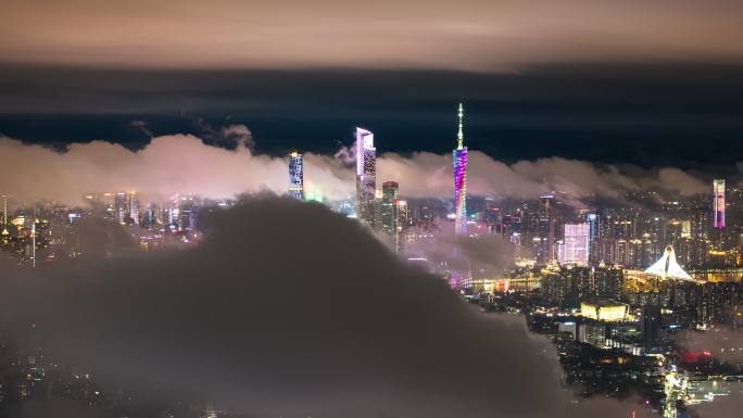 【商用4k】广州珠江新城夜景