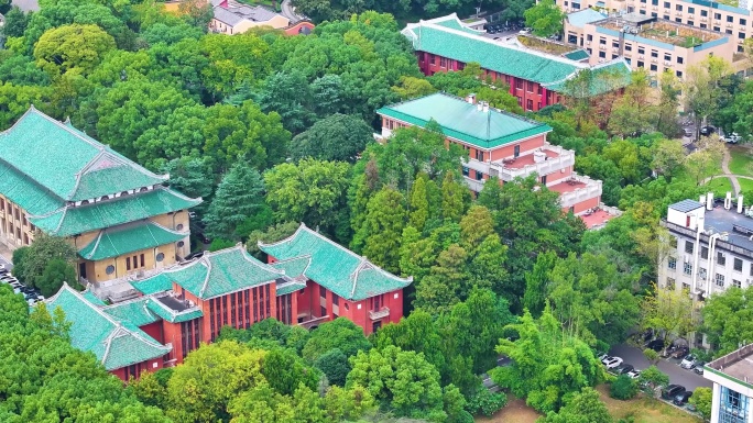 湖南大学学校校园风景航拍长沙岳麓区城市地